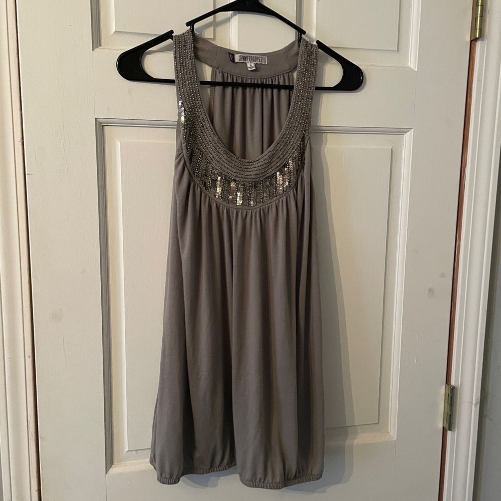Jennifer Lopez Beaded Flowy Sequin Tank Top
Size XL